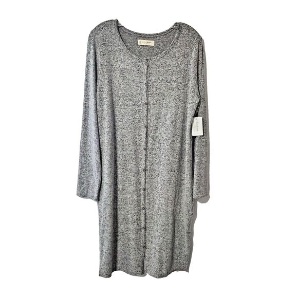 Lucky Brand Round Sweater Dress Charcoal Grey Sz Large Knee Length Fall NEW - Picture 1 of 9